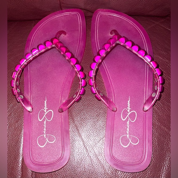 Jessica Simpson Shoes - Jessica Simpson Hot Pink Jelly Thong Flip Flop Sandals